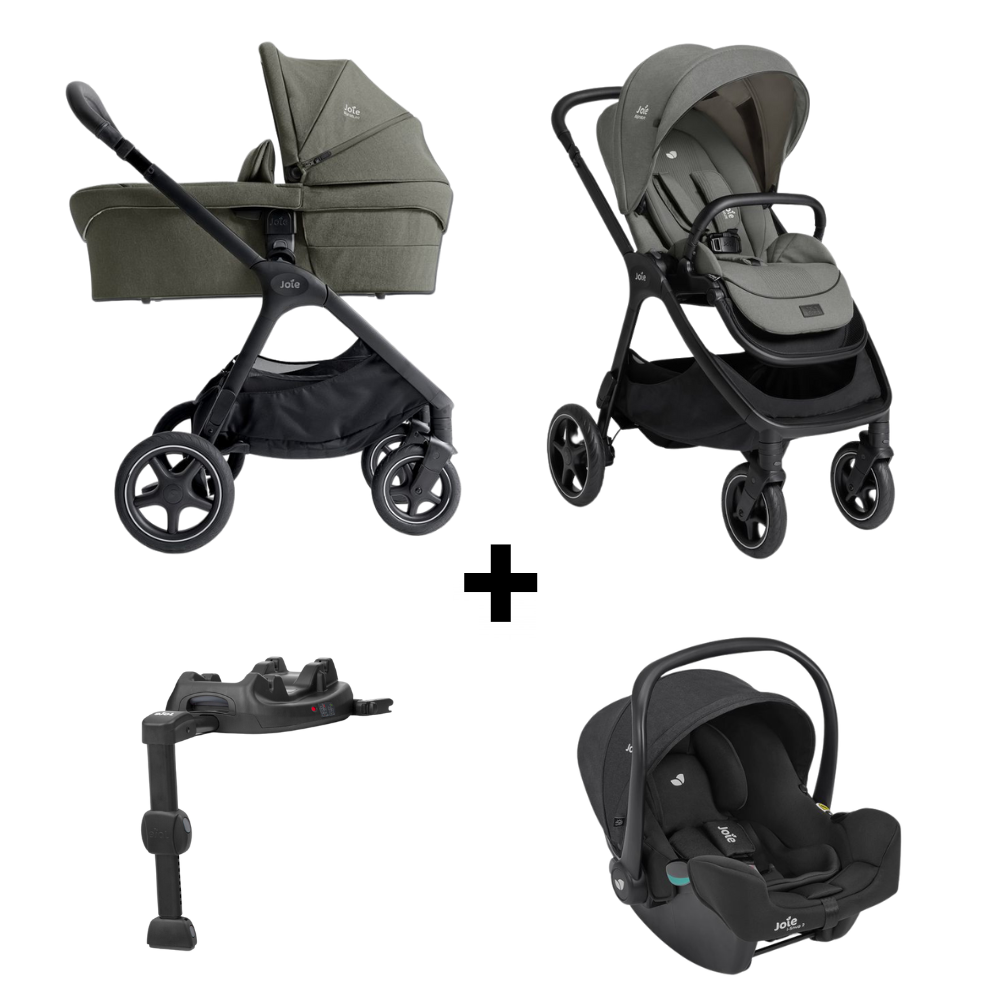 Kinderwagen Joie Signature Finiti Evergreen met Autostoel Joie I-Snug Size Raven & Base