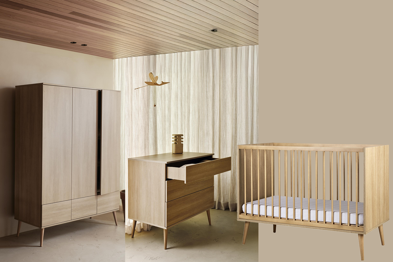 Babykamer Quax Flow Honey Ash 3-deurs