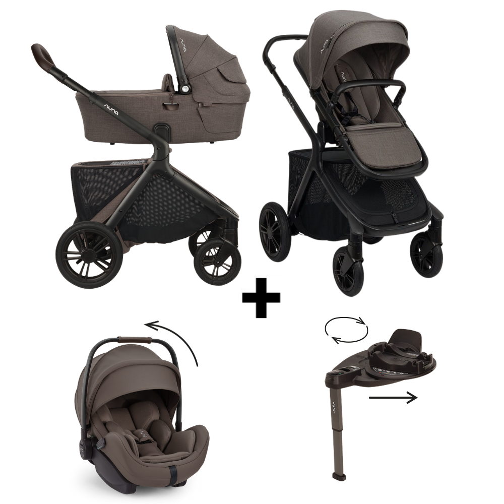Kinderwagen Nuna DEMI Icon Chestnut + Autostoel Nuna Arra Flex Caviar + Base Curv 360