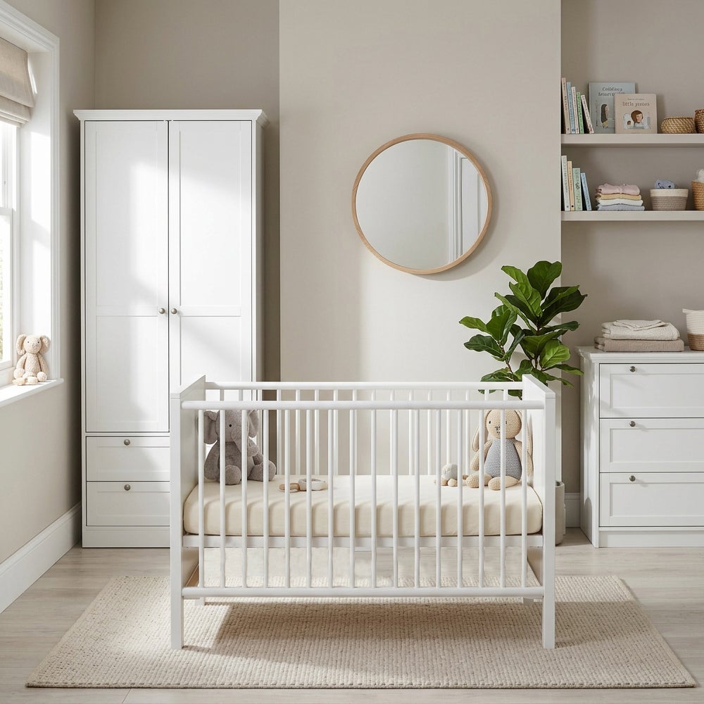 Babykamer Finori Landwood Wit 2-deurs met Commode 3-lades