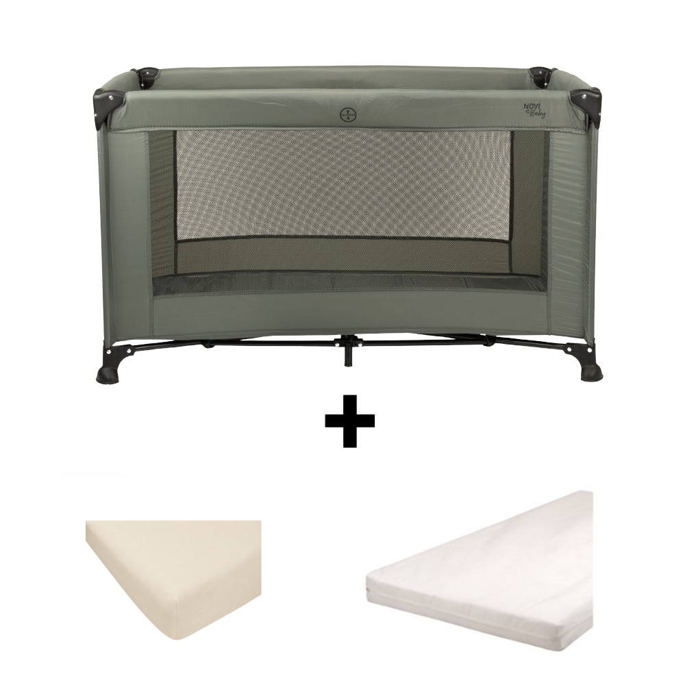 Set | Campingbed Novi Nicky Green + Accessoires
