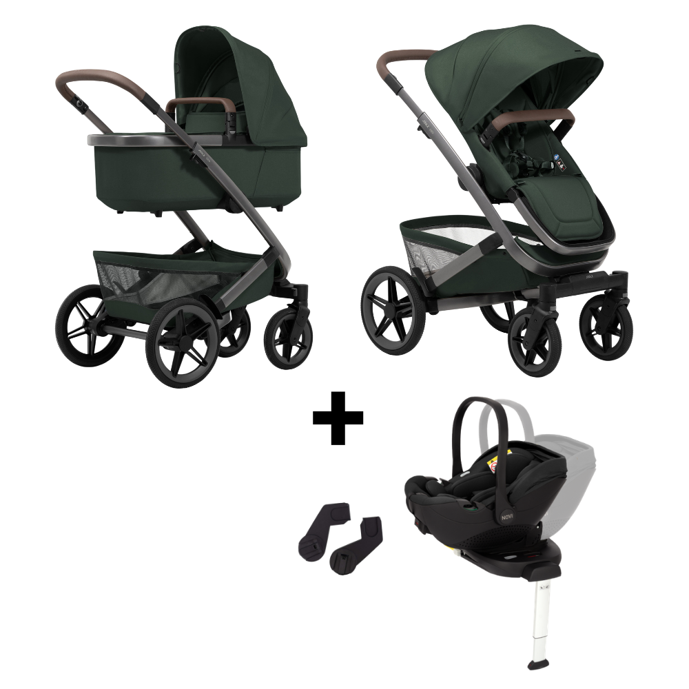 Kinderwagen Joolz Geo5 Forest Green met Autostoel Joy Glide 360° & Base en Adapterset