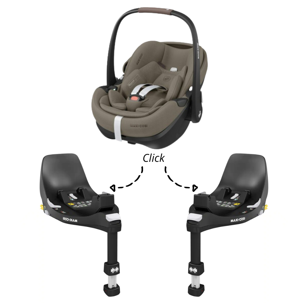 Set | Autostoel Maxi-Cosi Pebble 360 Pro2 Twillic Truffle met 2 x Isofixbase Maxi-Cosi FamilyFix 360°