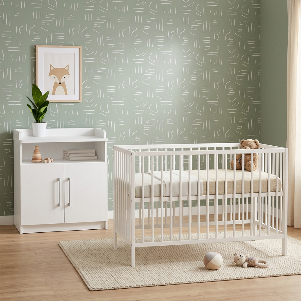 Babykamer Colorfull Home Tess (Ledikant Lotus Pure White + Commode)