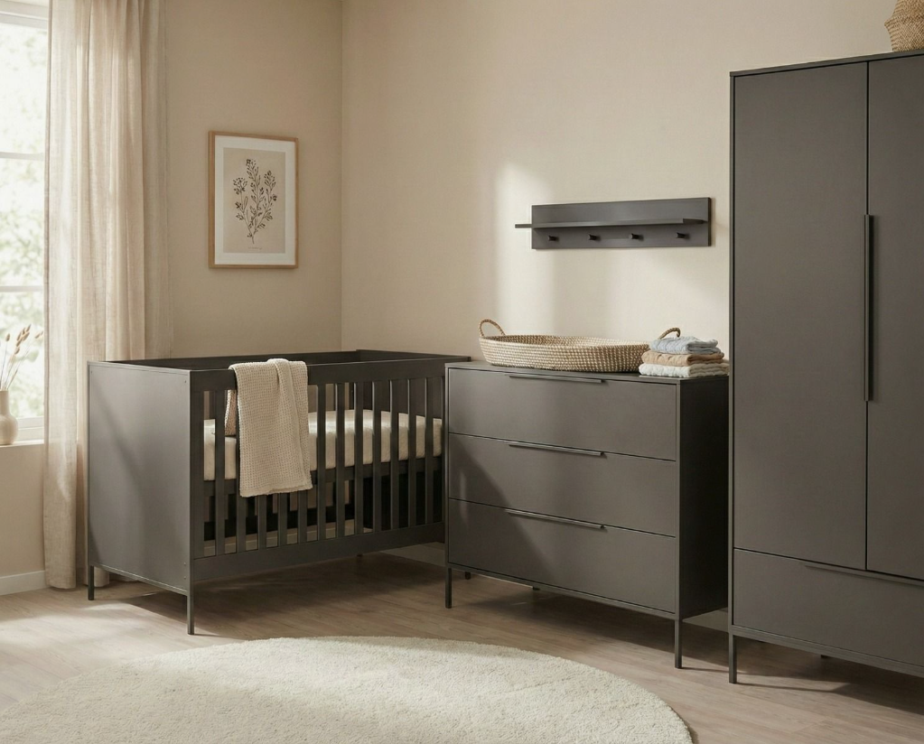 Babykamer Lissabon Chocolate met Meegroei Ledikant 70x140