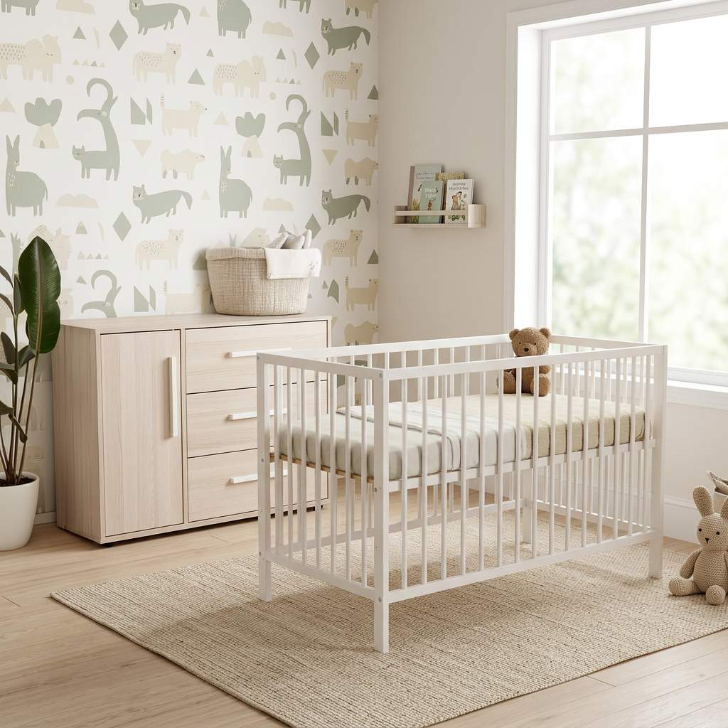 Babykamer Colorfull Home Noah XL (Ledikant Lotus Pure White + XL-Commode)