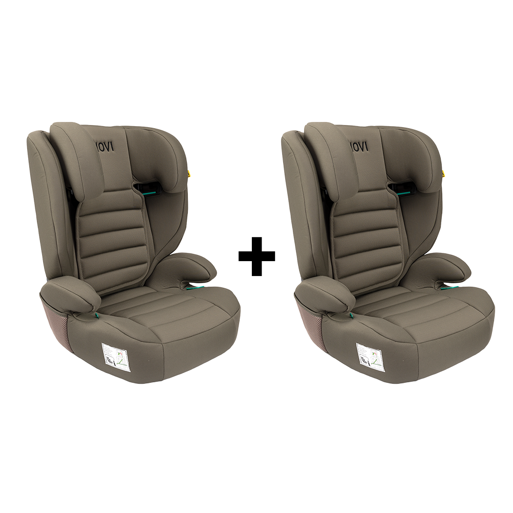 Set | 2x Autostoel Novi James Premium i-Size Gordel Dark Taupe