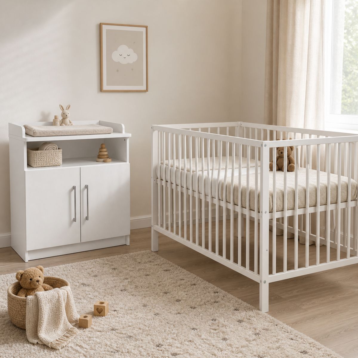 Babykamer Colorfull Home Tess (Meegroeiedikant Luca V2 Pure White + Commode)