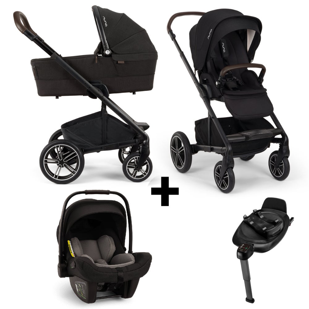 Kinderwagen Nuna MIXX Next V2 Caviar + Autostoel Nuna PIPA Next Caviar & Base Nuna 360 System
