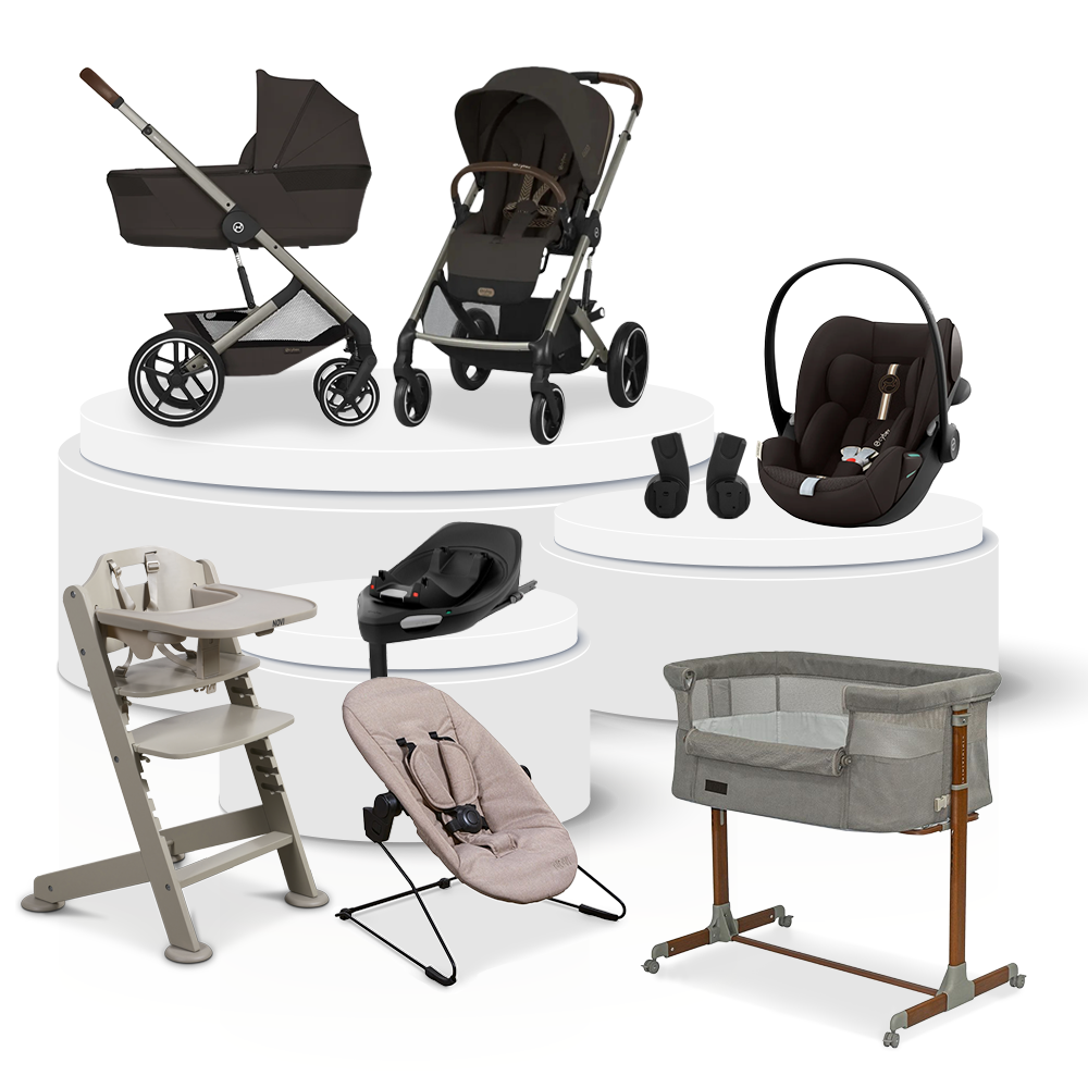 Kinderwagen Balios S Lux BLK Chocolate Brown/Brown CarryCot Foldable Total Package Deal incl. Autostoel, Base, Kinderstoel, Co-Sleeper & Adapterset