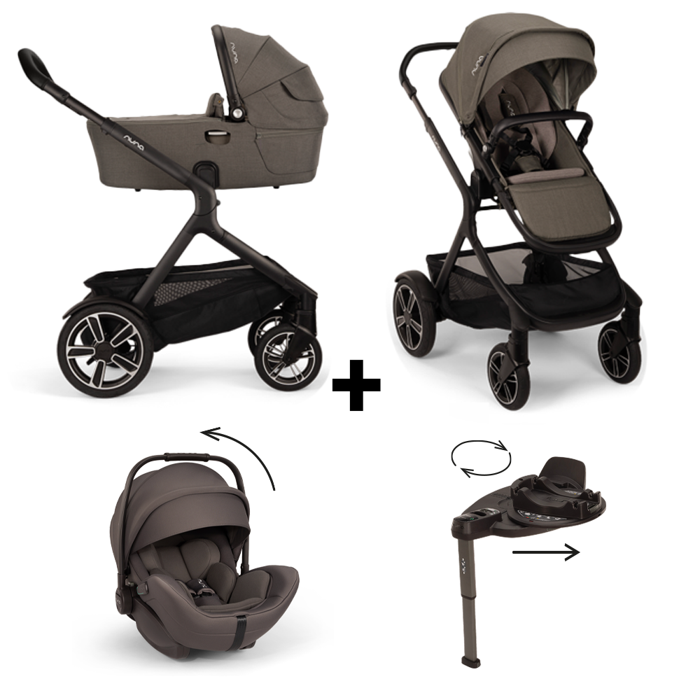 Set | Kinderwagen Demi Next Thunder Incl. Autostoel Nuna Arra Flex V2 + Base Curv 360