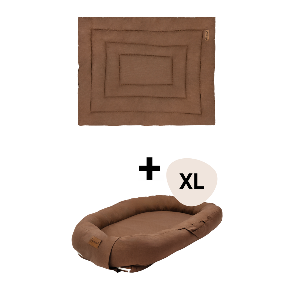 Set Boxkleed + Babynest XL MorDesign Chocolate Brown