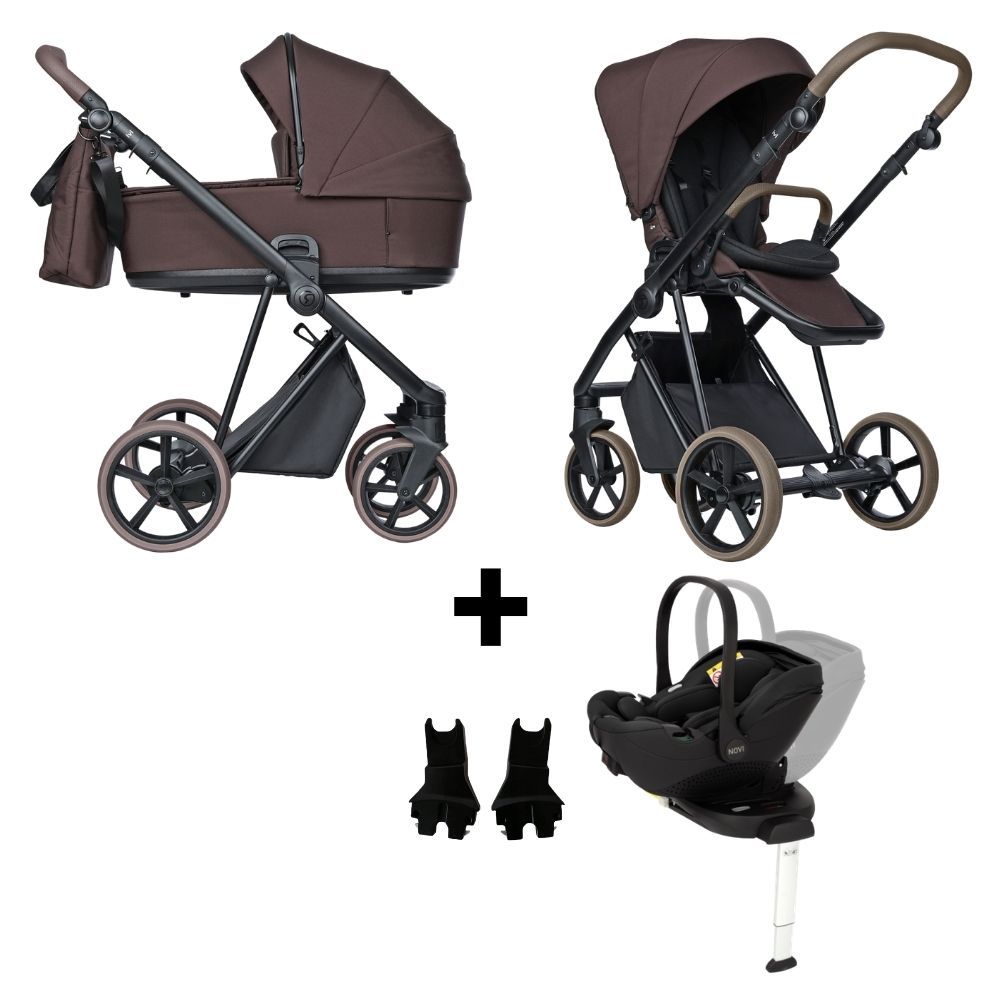 Kinderwagen ROAN IVI 2.0 Vintage Sweet Fig met Autostoel Joy Glide 360° & Base en Adapterset