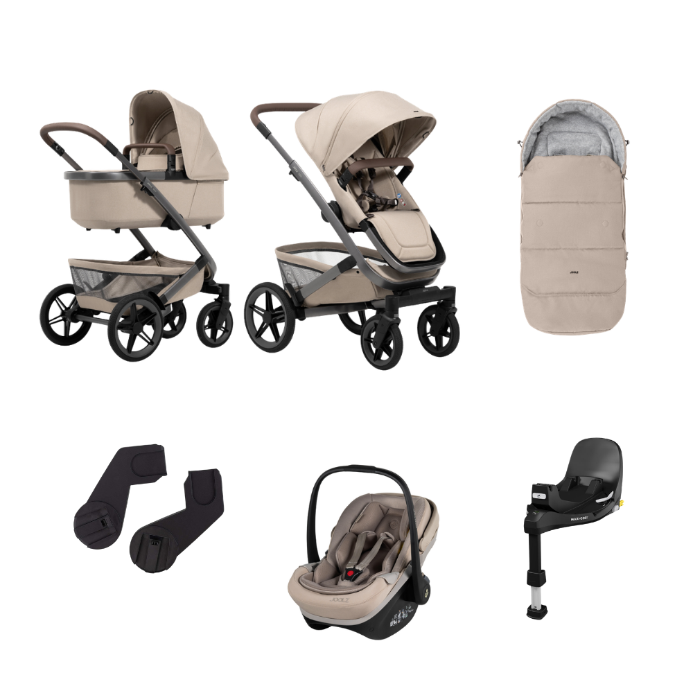 Kinderwagen Joolz Geo5 Sandy Taupe + Autostoel Joolz x Maxi-Cosi + Base & Accessoires