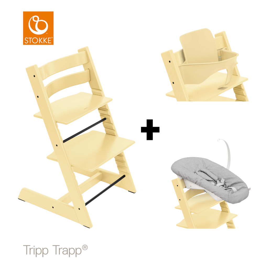 SET | Kinderstoel Stokke® Tripp Trapp® Lemon Yellow met Newbornset en Babyset
