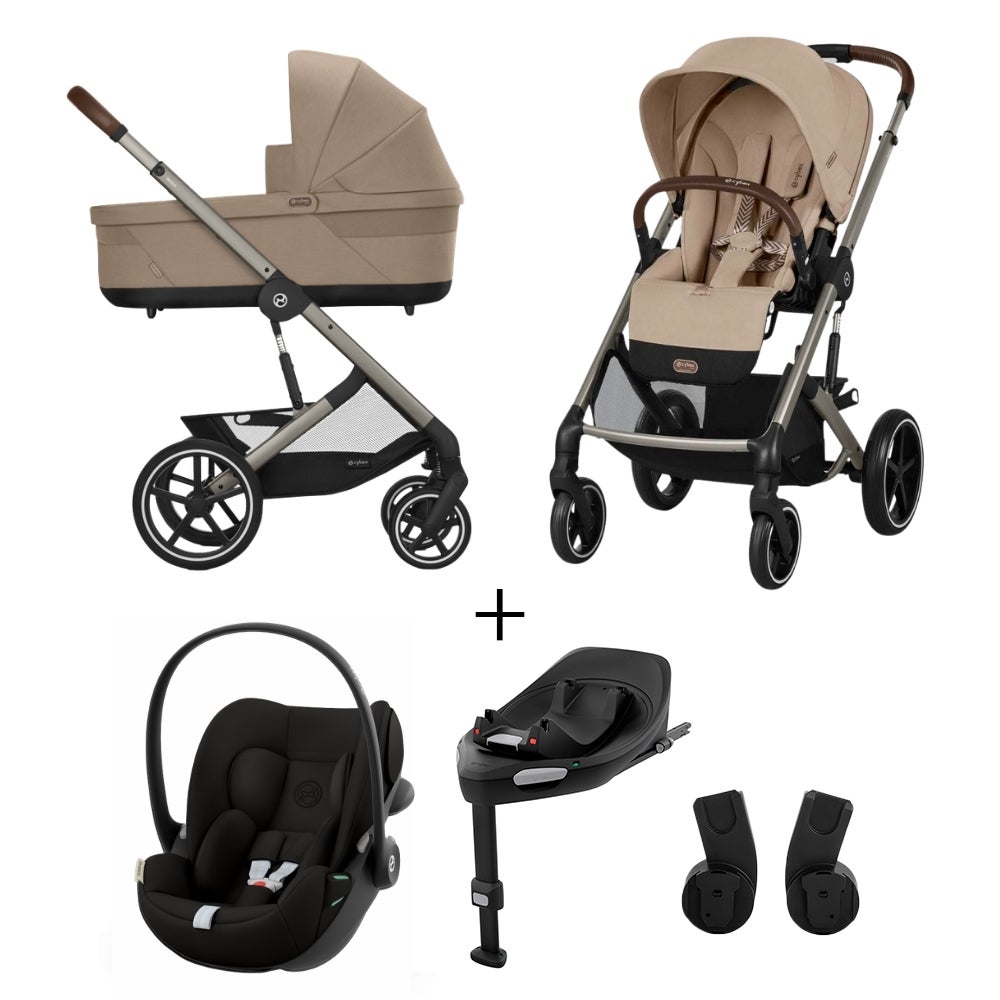 Kinderwagen Cybex Balios S Lux Almond Beige/Beige + Autostoel Cloud G3 I-Size, Base & Adapterset