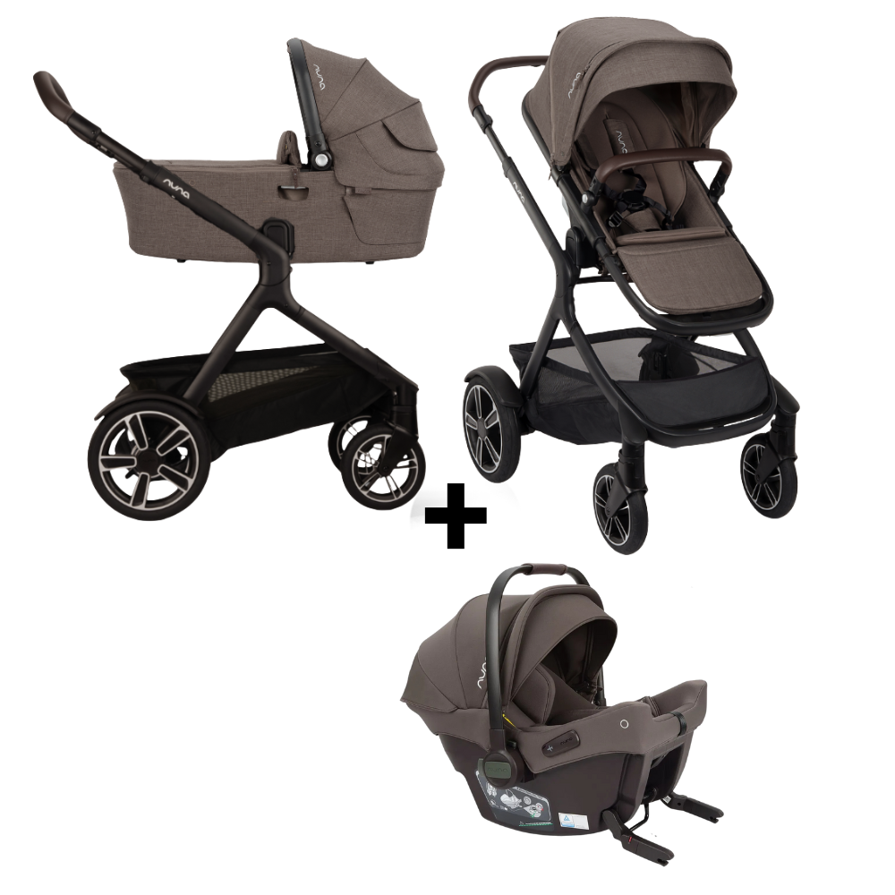 Kinderwagen Nuna DEMI Next Chestnut met meerijdplankje + Autostoel Nuna Pipa Urbn Chestnut