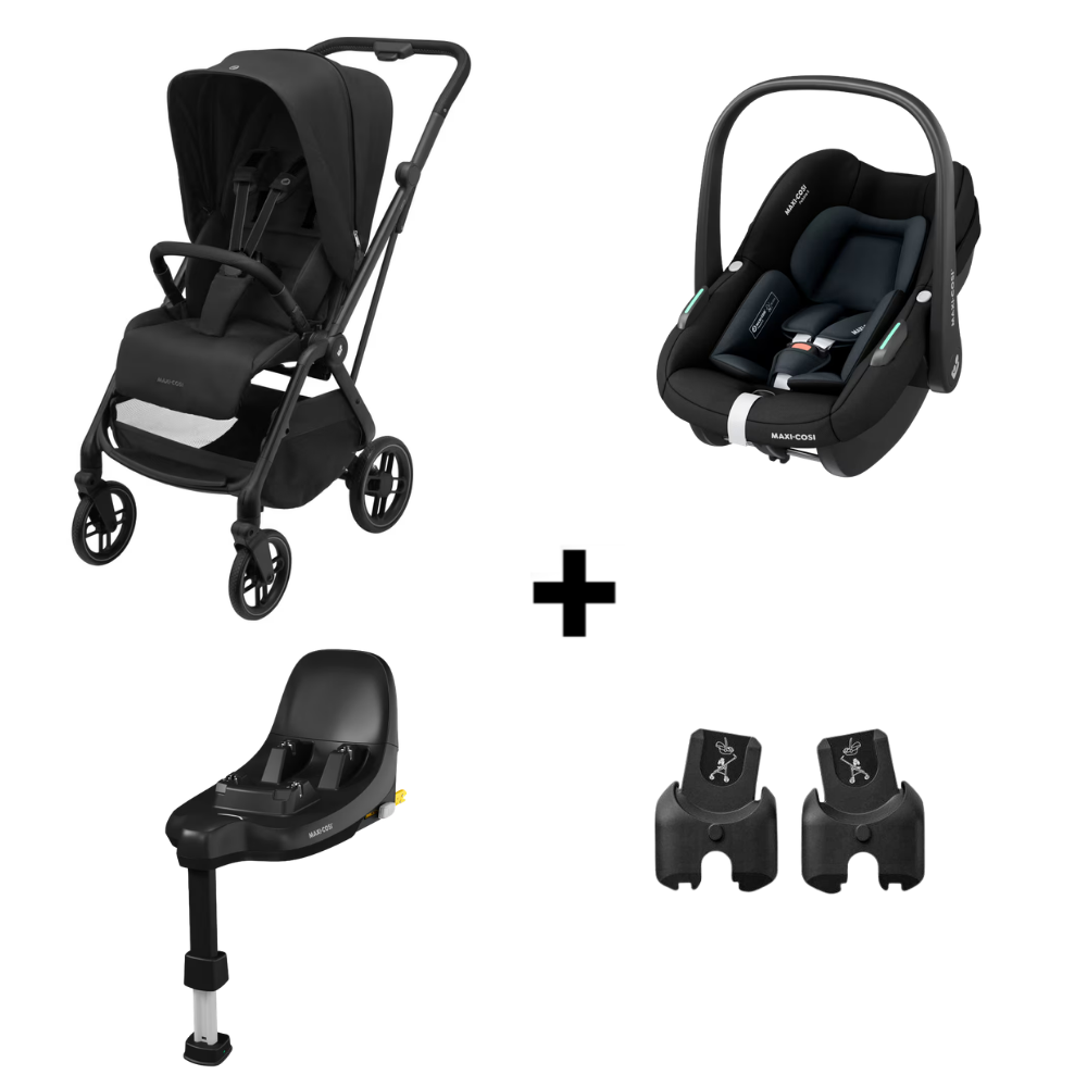 Buggy Maxi-Cosi Leona² Twillic Black met Maxi-Cosi Pebble S & Base & Adapterset
