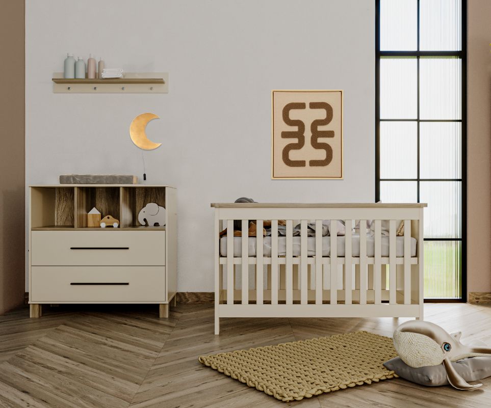 Babykamer Geneve Clay (Ledikant + Commode)