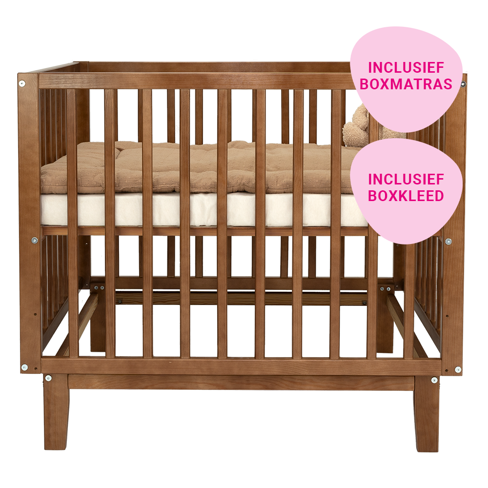 Set | Box Novi Olivia Walnut Incl. Boxmatras en Boxkleed