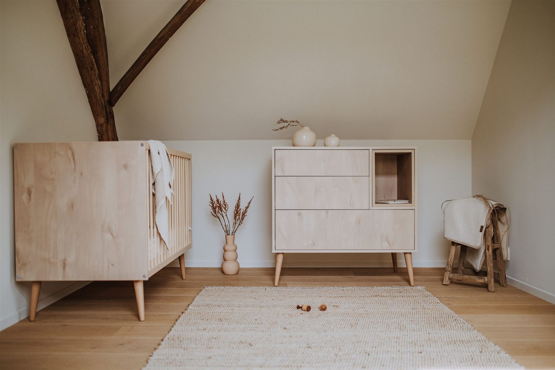 Babykamer Quax Cocoon Natural Oak (Ledikant + Commode)