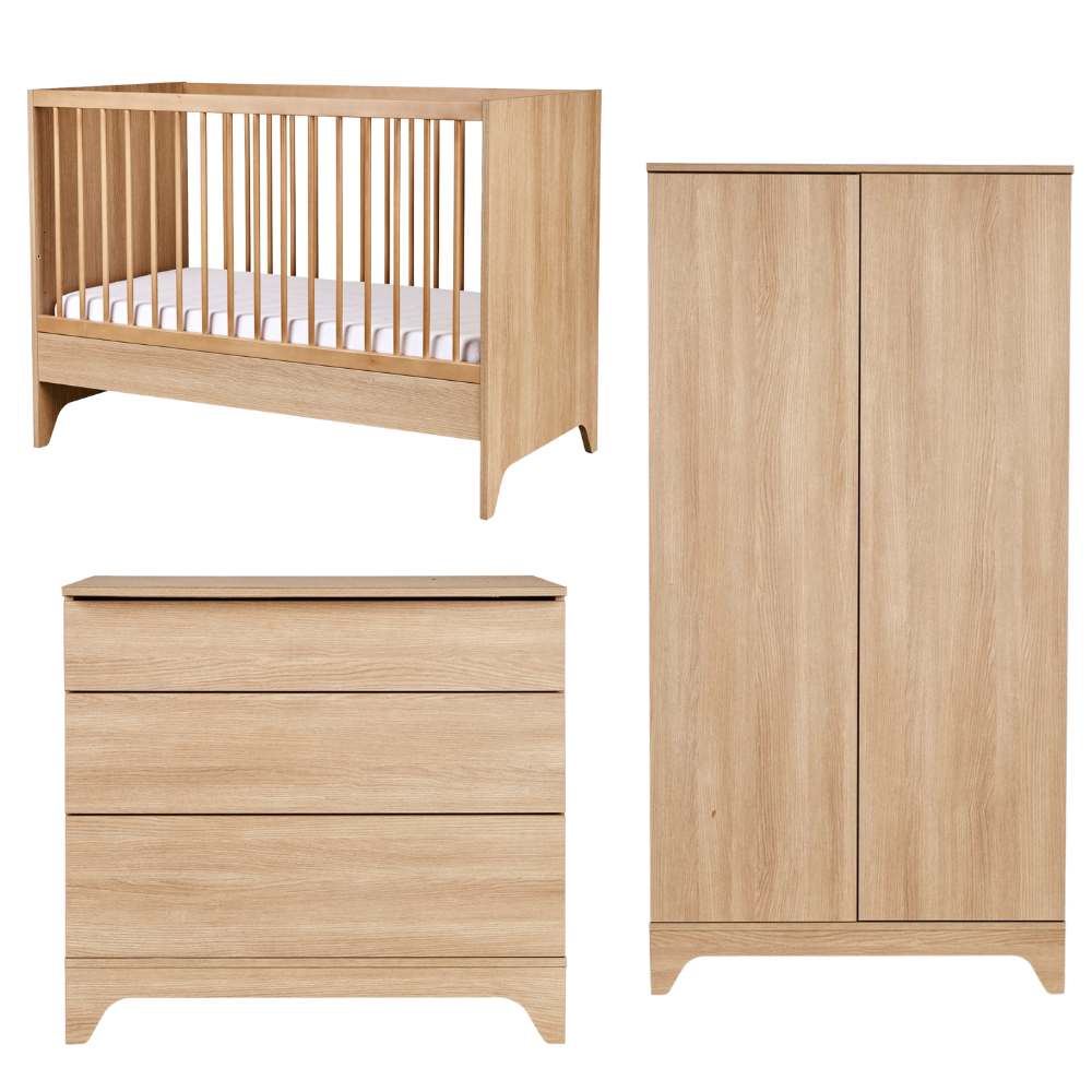 Babykamer Quax Tsugi Honey Ash 60x120 met 2-deurs kast