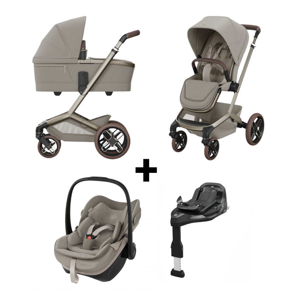 Kinderwagen Maxi-Cosi Fame V2 Sapphire Sand met Autostoel Pebble Pro Slide + GRATIS Familyfix Slide Pro
