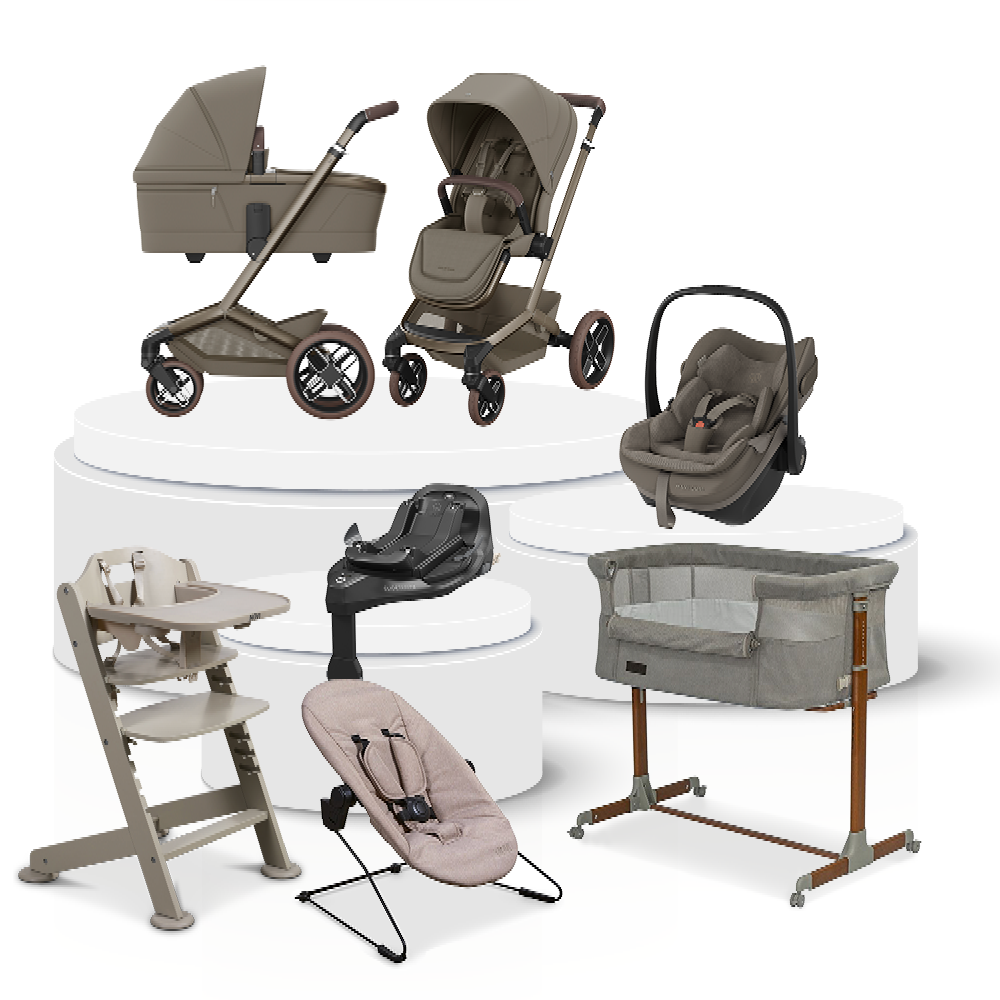 Kinderwagen Maxi-Cosi Fame V2 Ultimate Bundel Oak Truffle incl. Autostoel, Base, Kinderstoel & Co-Sleeper