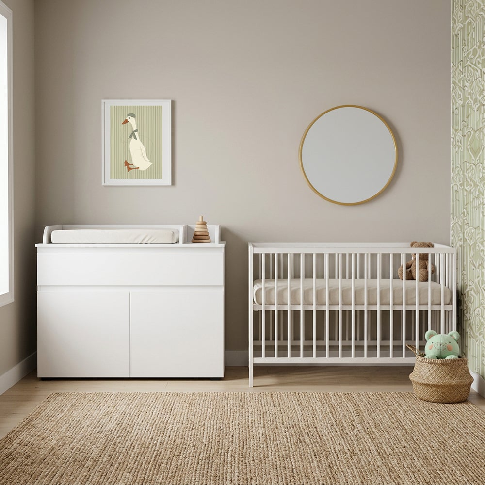 Babykamer Finori Image Wit (Meegroei Ledikant Luca V2 Pure White + Commode)