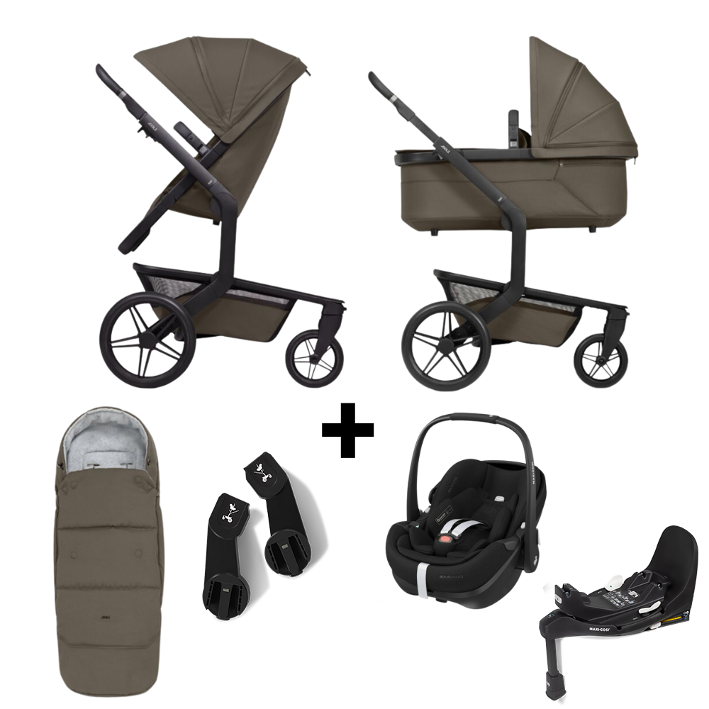 Kinderwagen Joolz Day5 Hazel Brown Special Edition + Autostoel Pebble Pro2, Slide Tech Base & Accessoires