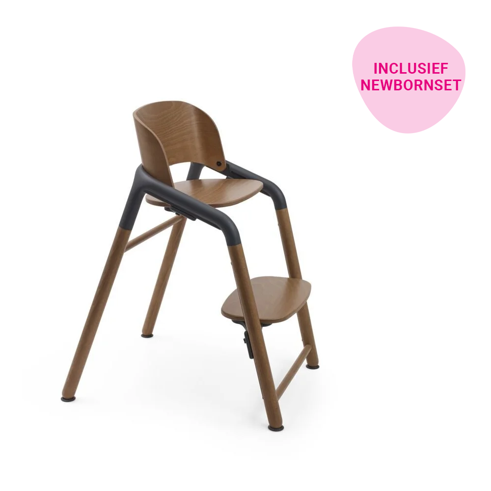 Newborn Bundel | Kinderstoel Bugaboo Giraffe Warm Wood/Grey met Newbornset