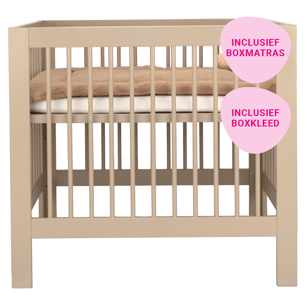 Set | Box Colorfull Home Luna V2 Pure Sand Incl. Boxmatras en Boxkleed