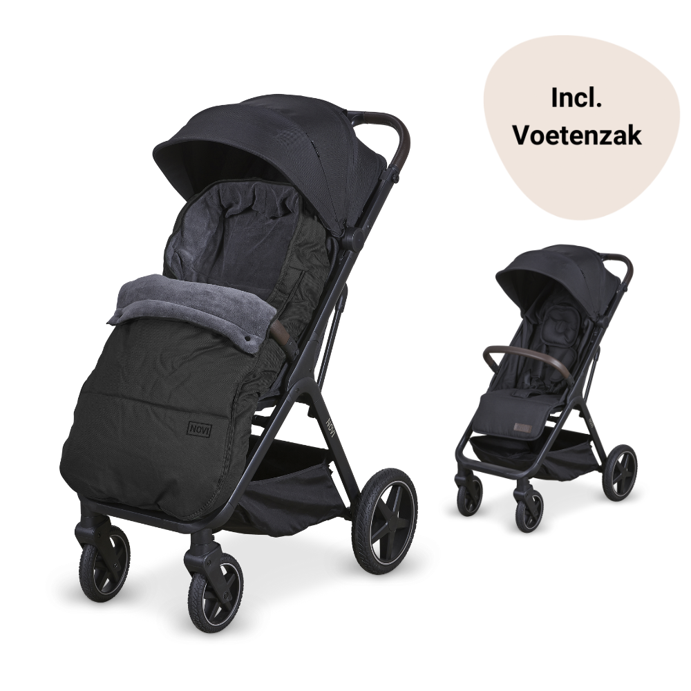 Buggy Novi Xavi XL Premium Solid Black met voetenzak