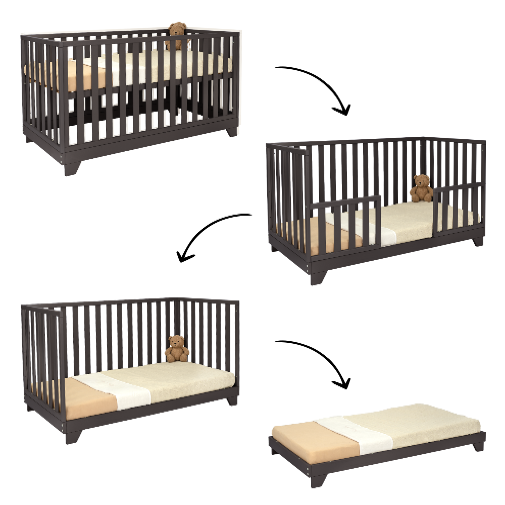 Meegroei Ledikant Colorfull Home Lois V2 70x140 Pure Black
