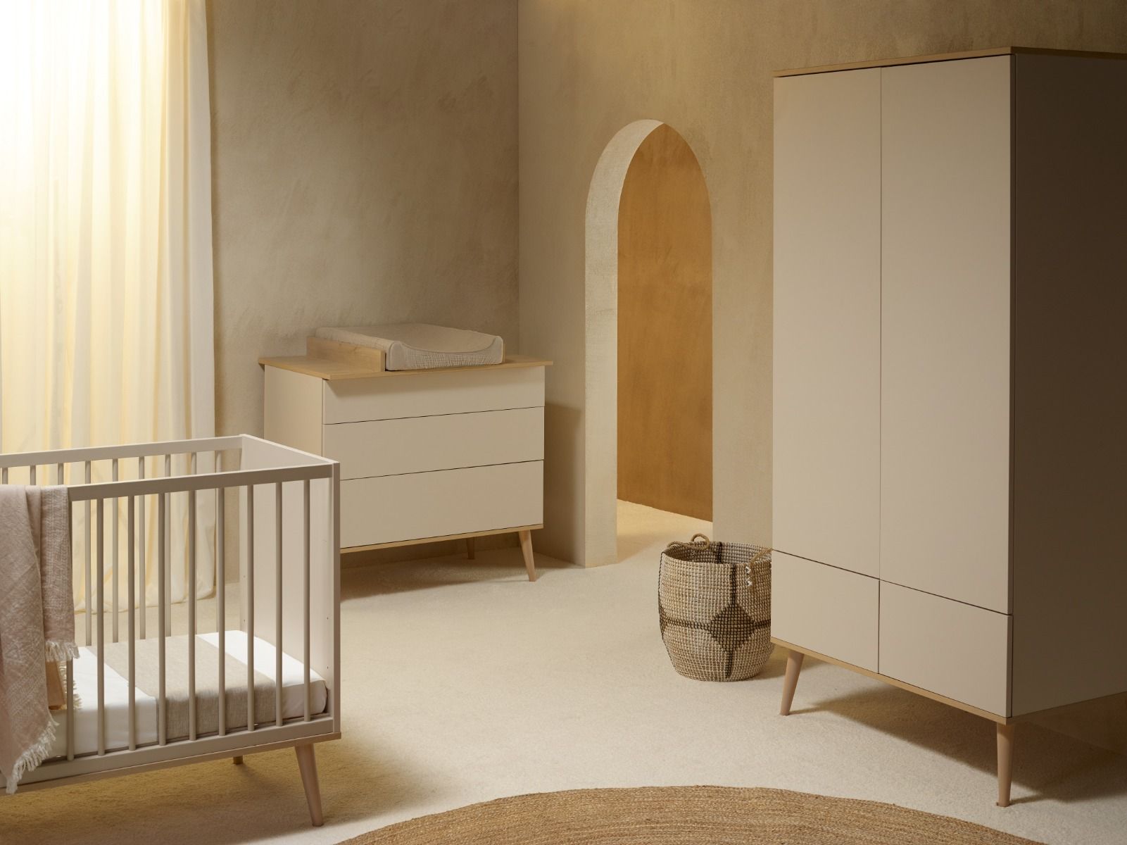 Babykamer Quax Flow Clay/Oak 2-deurskast