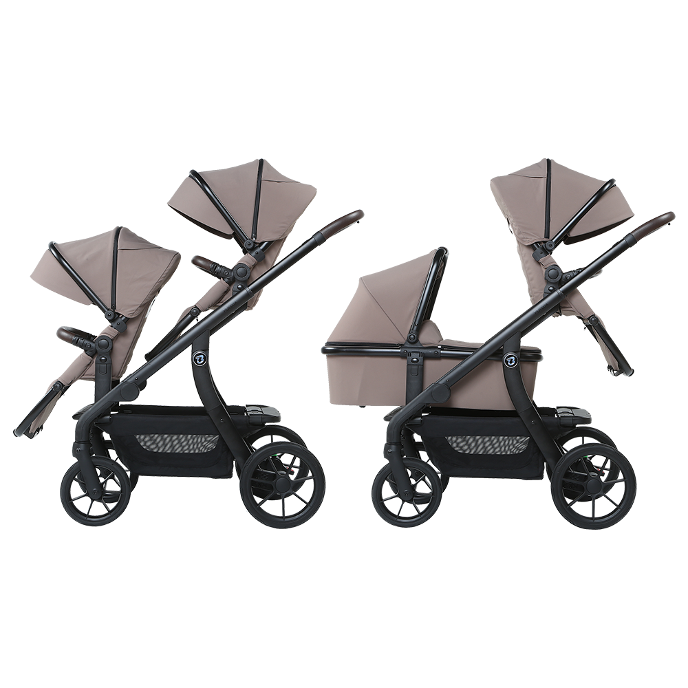 Duo Kinderwagen Titanium Baby Solid Pollux Lush Taupe met Reiswieg
