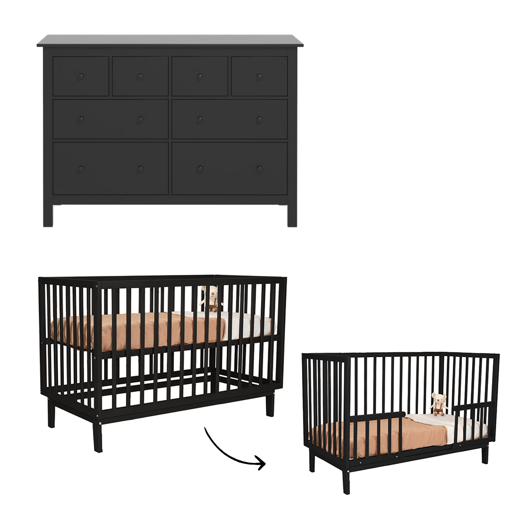 Babykamer Bretagne + Lauren Zwart (Meegroei Ledikant + XL-Commode)