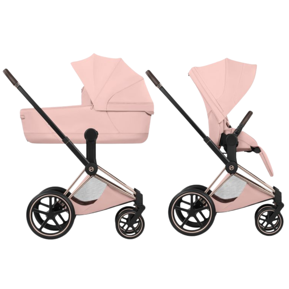 Kinderwagen Cybex Priam 5 Style Peach Pink/Light Pink incl. Foldable Carrycot