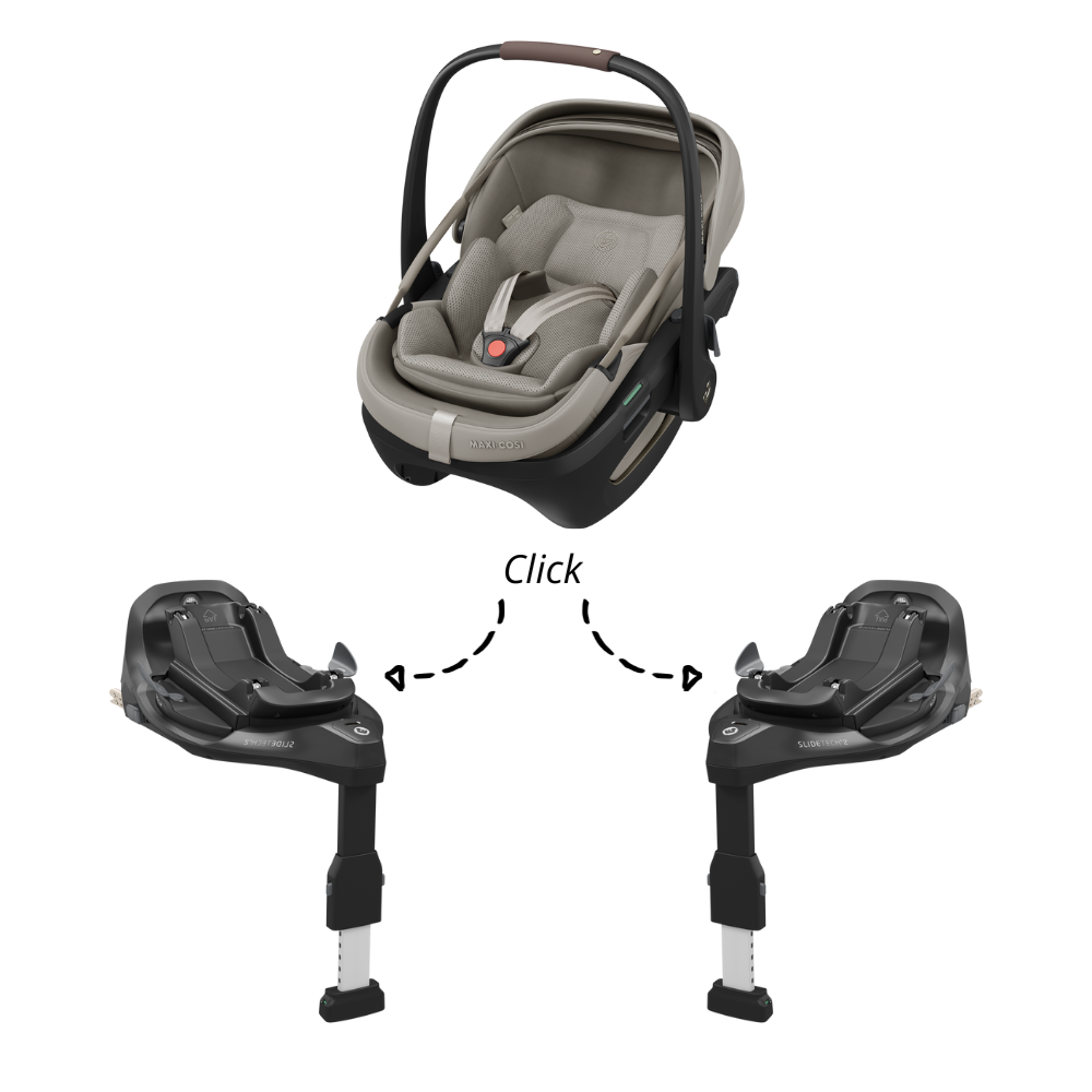 Set | Autostoel Maxi-Cosi Coral Pro Slide Sapphire Sand met 2x Isofixbase Familyfix Slide Pro