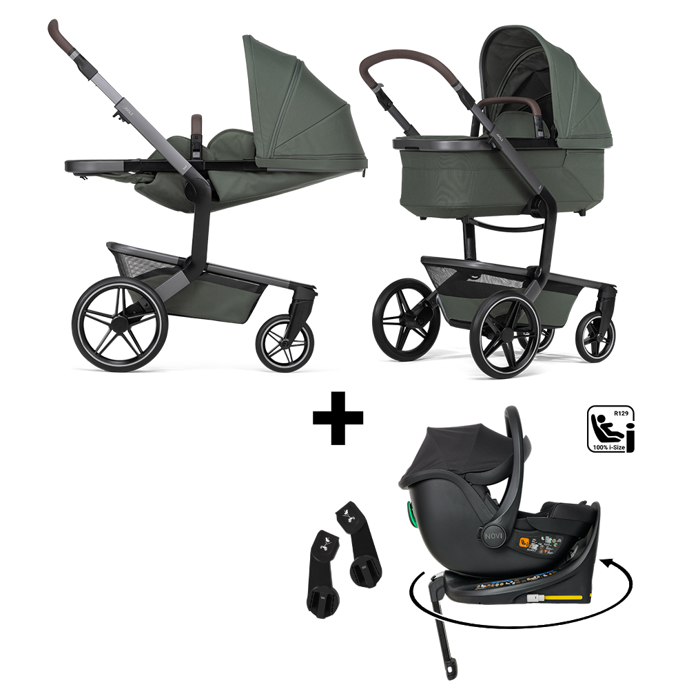 Kinderwagen Joolz Day5 Forest Green + Autostoel Jacky Pro 360° V2 & Base & Adapterset