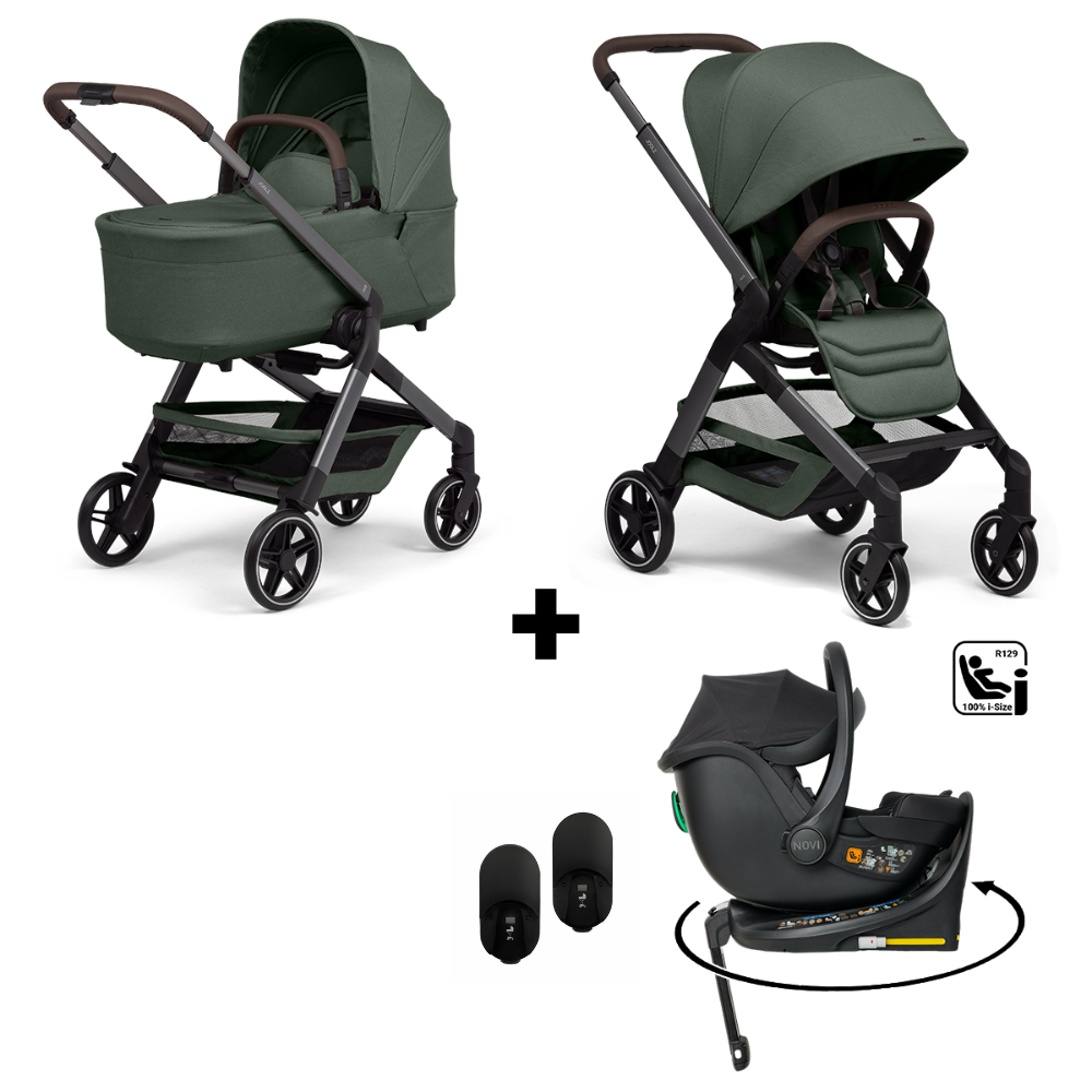 Kinderwagen Joolz Hub2 Forest Green + Autostoel Jacky Pro 360° V2 & Base & Adapterset
