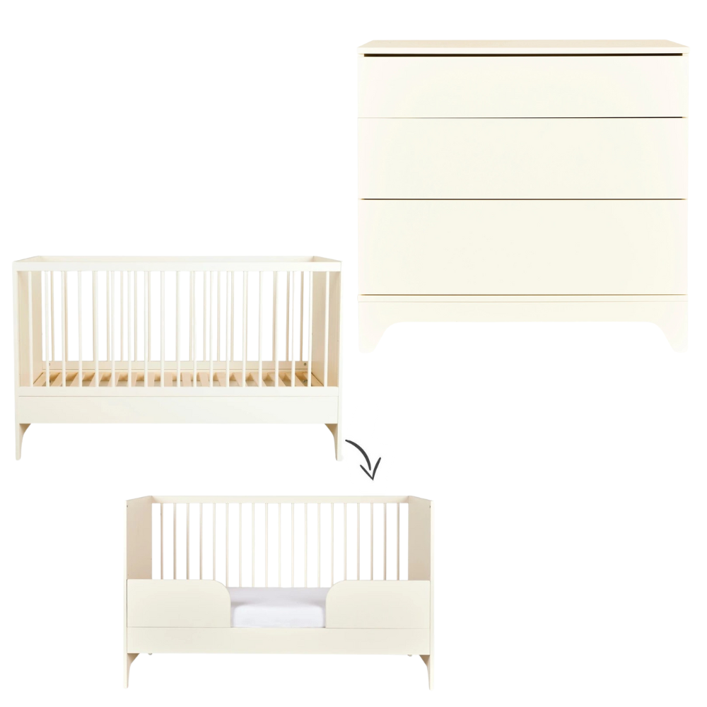 Babykamer Quax Tsugi Butter 70x140 (Meegroei Ledikant + Commode)