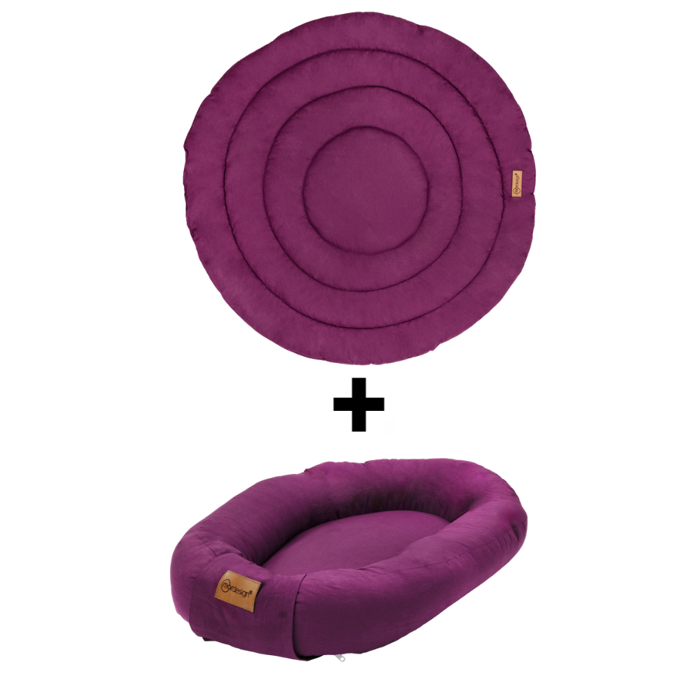 Set Boxkleed Rond + Babynest MorDesign Dark Plum