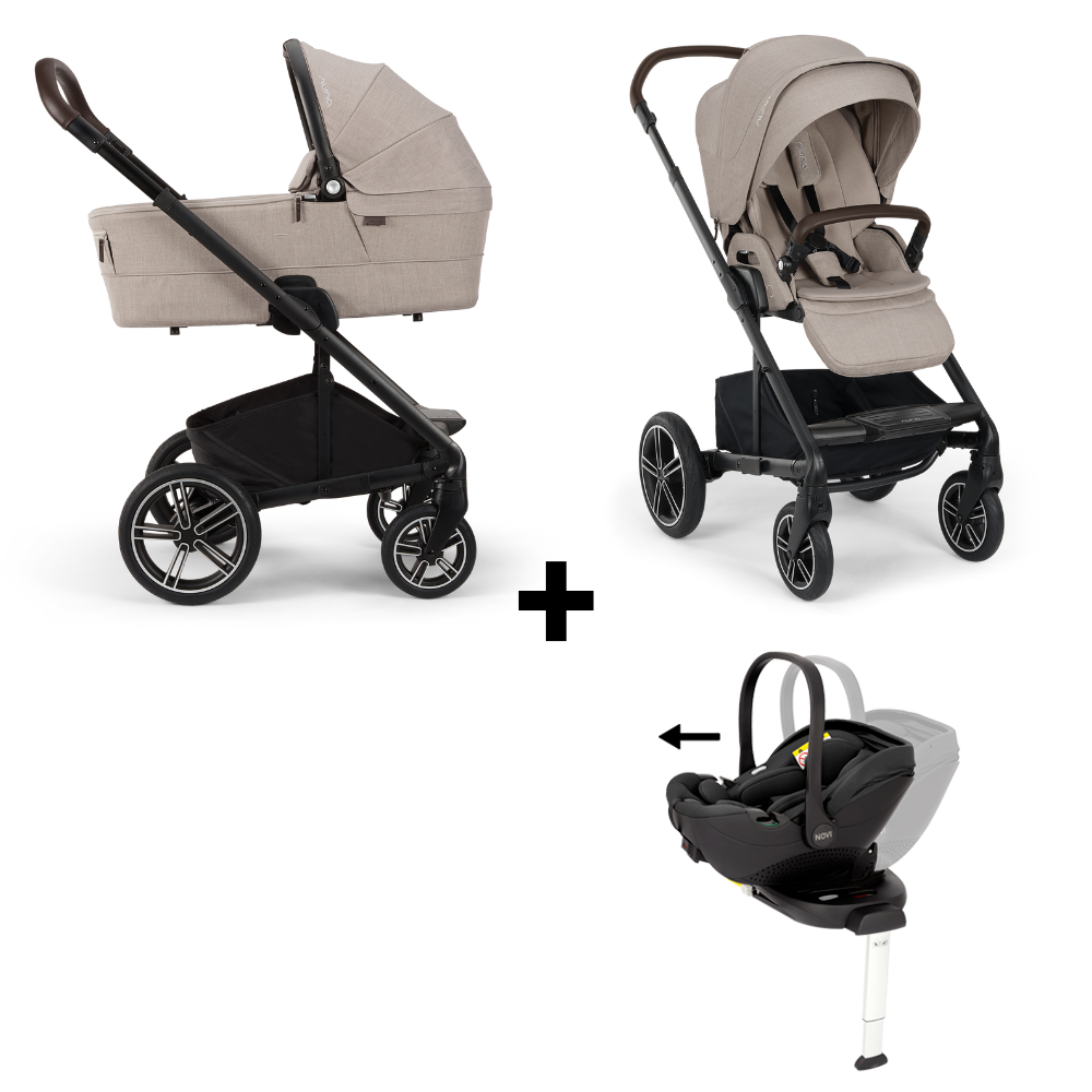 Kinderwagen Nuna MIXX Next V2 Chateau + Autostoel Joy Glide 360° All Black & Base