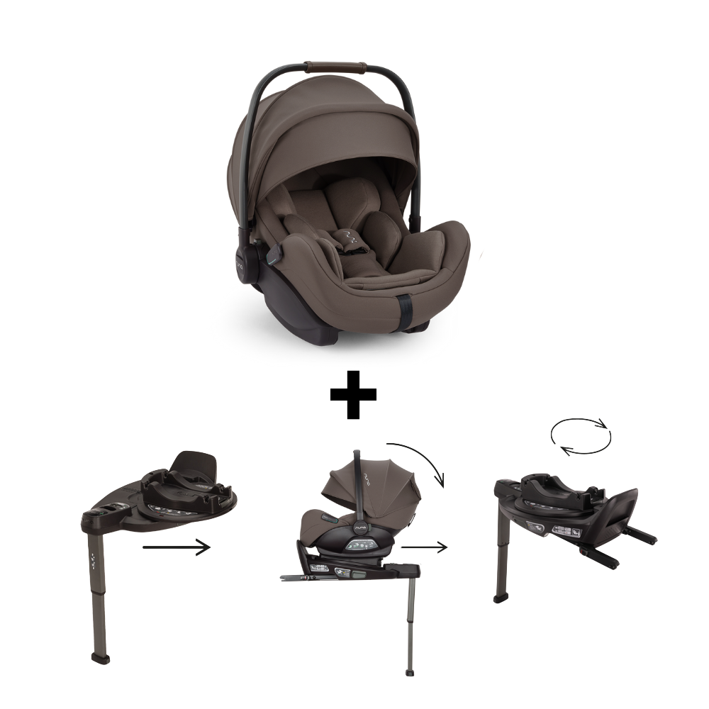 Autostoel Nuna Arra Flex Chestnut + Isofixbase Nuna Curv 360 System Zwart