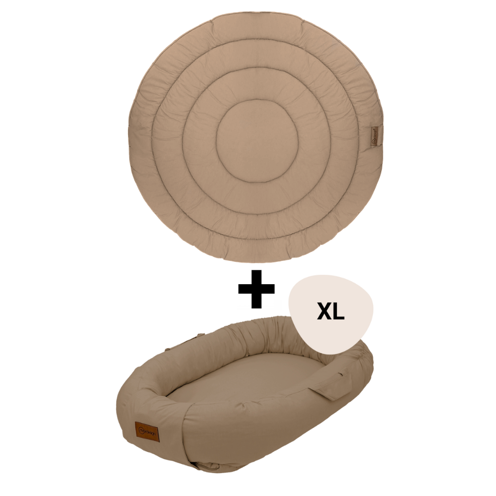 Set Boxkleed Rond + Babynest XL MorDesign Cappuccino