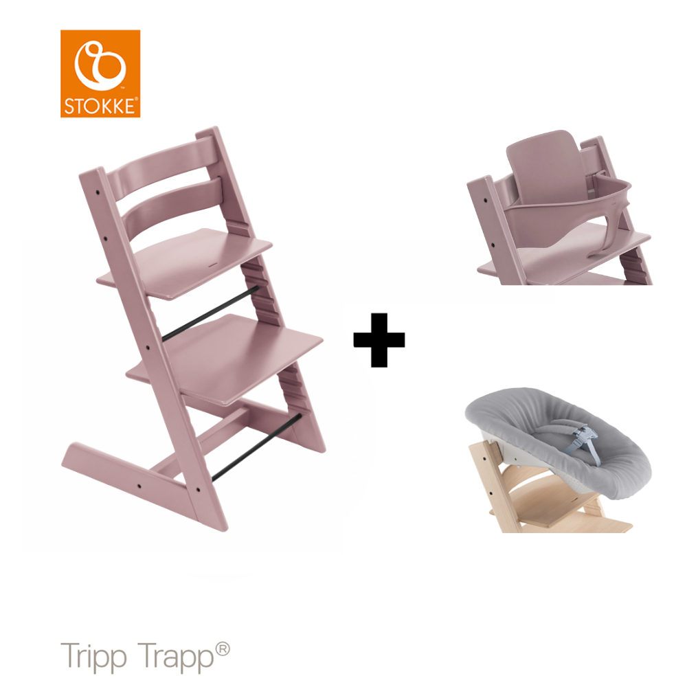 SET | Kinderstoel Stokke® Tripp Trapp® Heather Mauve met Babyset & Newbornset