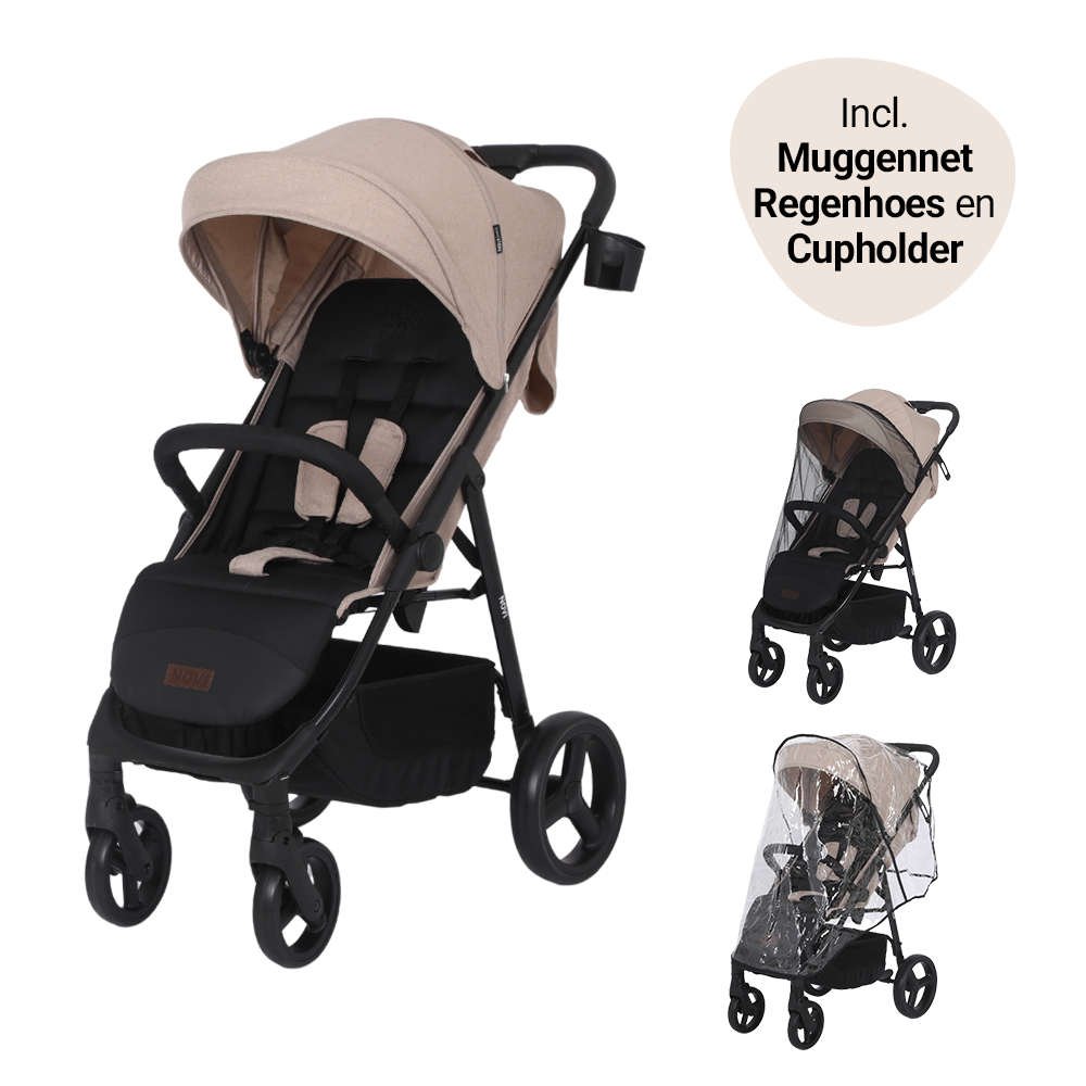 Set | Buggy Novi Grande XL Premium Sand/Black Met Accessoires Pakket
