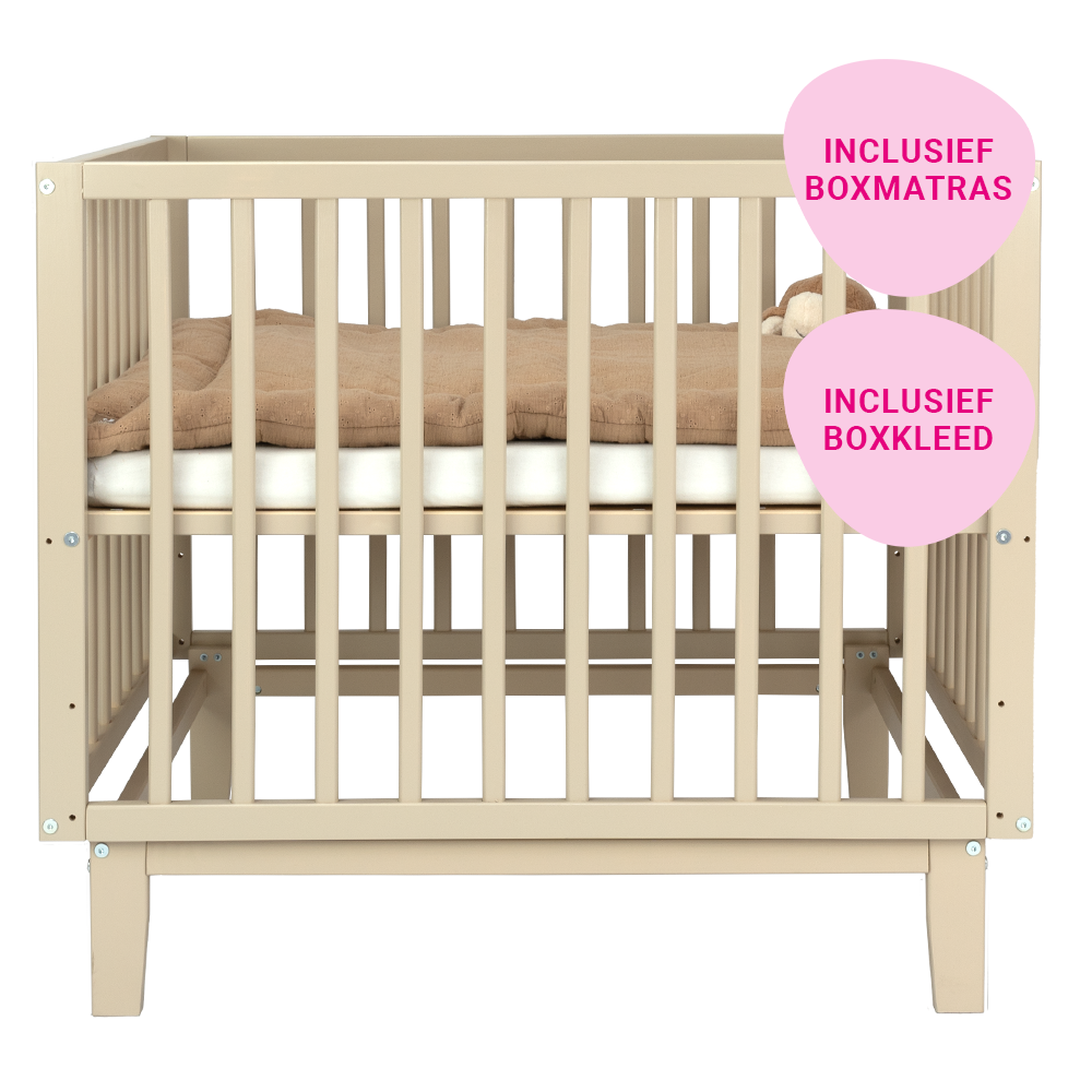 Set | Box Novi Olivia Sand Incl. Boxmatras en Boxkleed