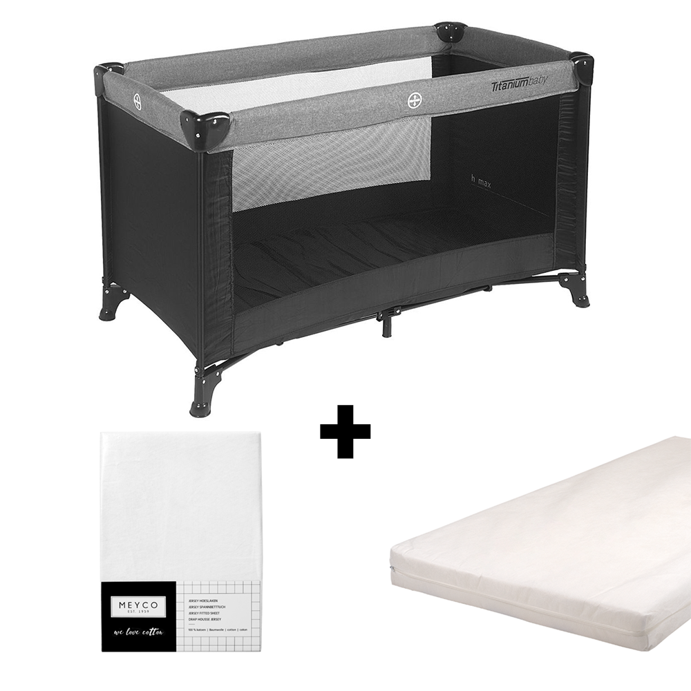 Set | Campingbed Titanium Baby Black